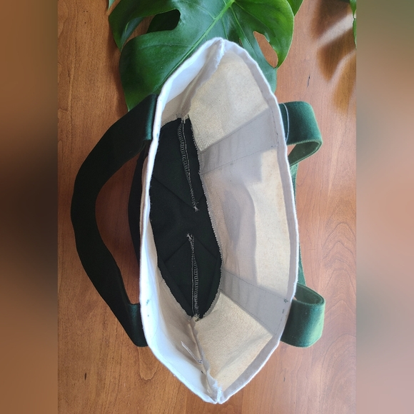 NWT Trader Joe's Mini Canvas Green Tote Bag - Picture 6 of 10